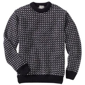 NWT L.L. Bean Norwegian Fisherman Birdseye Wool Sweater Size M
